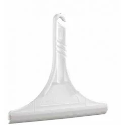 WENKO Raclette Salle De Bain, Raclette De Douche, Manche Design Crochet Pour Suspendre La Raclette De Douche, Plastique, 24,5x23,5 Cm, Blanc - Blanc