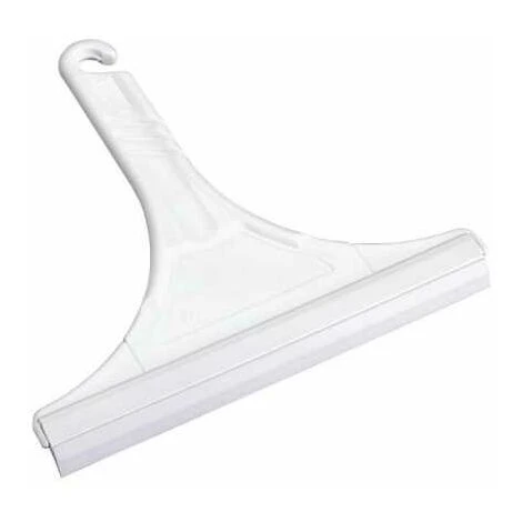 WENKO Raclette Salle De Bain, Raclette De Douche, Manche Design Crochet Pour Suspendre La Raclette De Douche, Plastique, 24,5x23,5 Cm, Blanc - Blanc 4 WENKO Raclette Salle De Bain, Raclette De Douche, Manche Design Crochet Pour Suspendre La Raclette De Douche, Plastique, 24,5x23,5 Cm, Blanc - Blanc – Image 2