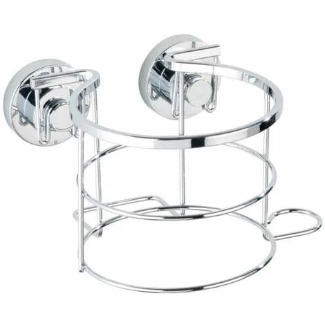 WENKO Porte Sèche Cheveux Mural, Support Sèche Cheveux Sans Perçage Power-Loc®, Bovino, Acier Inox, 13x8,5x11,5 Cm, Brillant - Brillant 3 WENKO Porte Sèche Cheveux Mural, Support Sèche Cheveux Sans Perçage Power-Loc®, Bovino, Acier Inox, 13x8,5x11,5 Cm, Brillant - Brillant