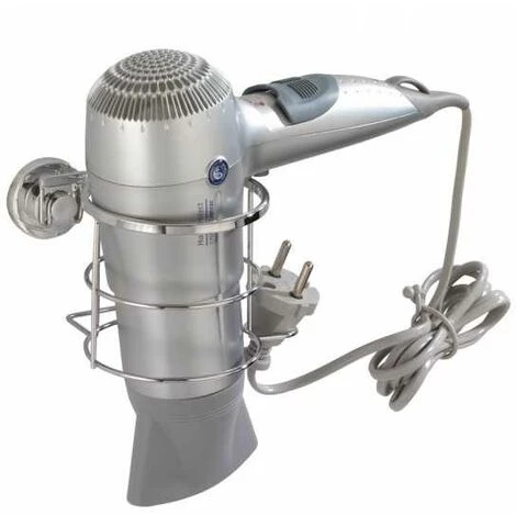 WENKO Porte Sèche Cheveux Mural, Support Sèche Cheveux Sans Perçage Power-Loc®, Bovino, Acier Inox, 13x8,5x11,5 Cm, Brillant - Brillant 4 WENKO Porte Sèche Cheveux Mural, Support Sèche Cheveux Sans Perçage Power-Loc®, Bovino, Acier Inox, 13x8,5x11,5 Cm, Brillant - Brillant – Image 2