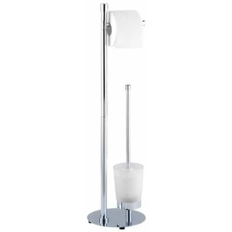 WENKO Serviteur WC, Distributeur Papier Toilette Et Brosse WC, Roma, Acier Chromé - Verre, ø19,5x75 Cm, Brillant - Chromé 3 WENKO Serviteur WC, Distributeur Papier Toilette Et Brosse WC, Roma, Acier Chromé - Verre, ø19,5x75 Cm, Brillant - Chromé