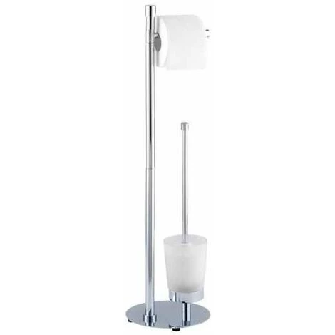 WENKO Serviteur WC, Distributeur Papier Toilette Et Brosse WC, Roma, Acier Chromé - Verre, ø19,5x75 Cm, Brillant - Chromé 4 WENKO Serviteur WC, Distributeur Papier Toilette Et Brosse WC, Roma, Acier Chromé - Verre, ø19,5x75 Cm, Brillant - Chromé – Image 2