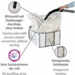 WENKO Housse Rangement Sous Vide Avec Boîte De Rangement, Soft Box S, 75% D'économie De Place, Protège Les Textiles De L'humidité Et Des Mites, Plastique, 40x25x42cm, Blanc - Transparent - Blanc -WENKO Soldes 6578323 3