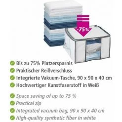 WENKO Housse Rangement Sous Vide Avec Boîte De Rangement, Soft Box S, 75% D'économie De Place, Protège Les Textiles De L'humidité Et Des Mites, Plastique, 40x25x42cm, Blanc - Transparent - Blanc -WENKO Soldes 6578323 4