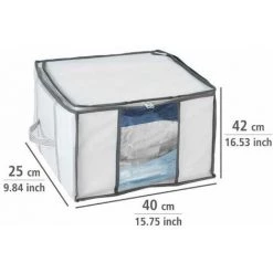 WENKO Housse Rangement Sous Vide Avec Boîte De Rangement, Soft Box S, 75% D'économie De Place, Protège Les Textiles De L'humidité Et Des Mites, Plastique, 40x25x42cm, Blanc - Transparent - Blanc -WENKO Soldes 6578323 5
