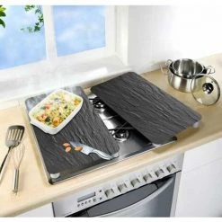WENKO Protection Plaque De Cuisson, Couvre Plaque De Cuisson En Verre "Ardoise", Lot De 2, Verre Trempé, 30x52 Cm, Gris 9 WENKO Protection Plaque De Cuisson, Couvre Plaque De Cuisson En Verre "Ardoise", Lot De 2, Verre Trempé, 30x52 Cm, Gris -WENKO Soldes 6578330 3