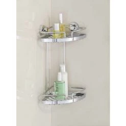WENKO Etagère D'angle Douche Murale 2 Niveaux, Power-Loc® Panier De Douche Fixation Sans Perçage, Sion, Acier, 21x31,5x14,5 Cm, Brillant - Chromé 8 WENKO Etagère D'angle Douche Murale 2 Niveaux, Power-Loc® Panier De Douche Fixation Sans Perçage, Sion, Acier, 21x31,5x14,5 Cm, Brillant - Chromé -WENKO Soldes 6578342 3