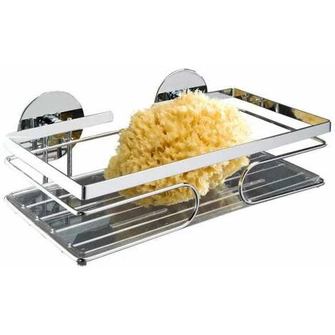 WENKO Etagère Murale Salle De Bain Osimo, Panier De Douche Fixation Murale Sans Perçage Turbo Fix, Acier Inox, 24x6,5x13 Cm, Brillant - Brillant 3 WENKO Etagère Murale Salle De Bain Osimo, Panier De Douche Fixation Murale Sans Perçage Turbo Fix, Acier Inox, 24x6,5x13 Cm, Brillant - Brillant
