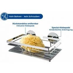 WENKO Etagère Murale Salle De Bain Osimo, Panier De Douche Fixation Murale Sans Perçage Turbo Fix, Acier Inox, 24x6,5x13 Cm, Brillant - Brillant 11 WENKO Etagère Murale Salle De Bain Osimo, Panier De Douche Fixation Murale Sans Perçage Turbo Fix, Acier Inox, 24x6,5x13 Cm, Brillant - Brillant -WENKO Soldes 6578349 5