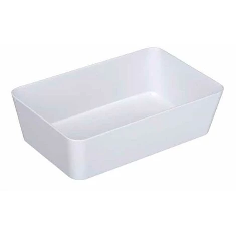 WENKO Boite De Rangement Salle De Bain Candy, Bac De Rangement Salle De Bain, Large, Plastique, 22x14x6 Cm, Blanc 3 WENKO Boite De Rangement Salle De Bain Candy, Bac De Rangement Salle De Bain, Large, Plastique, 22x14x6 Cm, Blanc