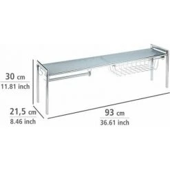 WENKO Etagère Inox Cuisine Exquisit, Organiseur évier Cuisine Porte Sopalin Et Panier De Rangement, Métal, 93x30x21,5 Cm, Chromé 10 WENKO Etagère Inox Cuisine Exquisit, Organiseur évier Cuisine Porte Sopalin Et Panier De Rangement, Métal, 93x30x21,5 Cm, Chromé -WENKO Soldes 6578355 4