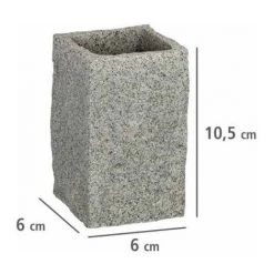 WENKO Gobelet Salle De Bain, Porte Brosse à Dent, Granite, Polyrésine Effet Granit, 6x10,5x6 Cm, Gris - Gris -WENKO Soldes 6578377 3