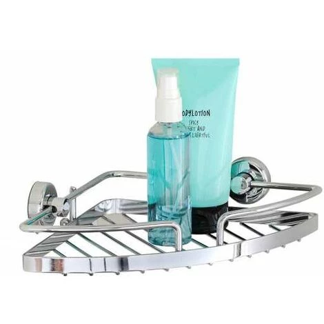 WENKO Etagère D'angle Douche Murale, Power-Loc® Panier De Douche Fixation Sans Perçage, Sion, Acier, 21x6x14,5 Cm, Brillant 4 WENKO Etagère D'angle Douche Murale, Power-Loc® Panier De Douche Fixation Sans Perçage, Sion, Acier, 21x6x14,5 Cm, Brillant – Image 2