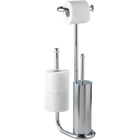 WENKO Serviteur WC 3en1, Distributeur Papier Toilette, Brosse WC Et Range Papier Toilette, Universalo, Acier, 20x62,5x23 Cm, Chromé - Chromé 3 WENKO Serviteur WC 3en1, Distributeur Papier Toilette, Brosse WC Et Range Papier Toilette, Universalo, Acier, 20x62,5x23 Cm, Chromé - Chromé