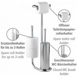 WENKO Serviteur WC 3en1, Distributeur Papier Toilette, Brosse WC Et Range Papier Toilette, Universalo, Acier, 20x62,5x23 Cm, Chromé - Chromé 8 WENKO Serviteur WC 3en1, Distributeur Papier Toilette, Brosse WC Et Range Papier Toilette, Universalo, Acier, 20x62,5x23 Cm, Chromé - Chromé -WENKO Soldes 6578405 2