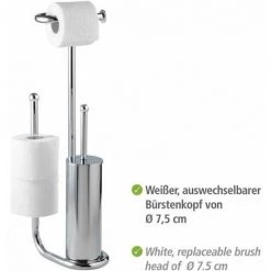 WENKO Serviteur WC 3en1, Distributeur Papier Toilette, Brosse WC Et Range Papier Toilette, Universalo, Acier, 20x62,5x23 Cm, Chromé - Chromé 9 WENKO Serviteur WC 3en1, Distributeur Papier Toilette, Brosse WC Et Range Papier Toilette, Universalo, Acier, 20x62,5x23 Cm, Chromé - Chromé -WENKO Soldes 6578405 3
