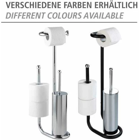 WENKO Serviteur WC 3en1, Distributeur Papier Toilette, Brosse WC Et Range Papier Toilette, Universalo, Acier, 20x62,5x23 Cm, Chromé - Chromé 7 WENKO Serviteur WC 3en1, Distributeur Papier Toilette, Brosse WC Et Range Papier Toilette, Universalo, Acier, 20x62,5x23 Cm, Chromé - Chromé – Image 5