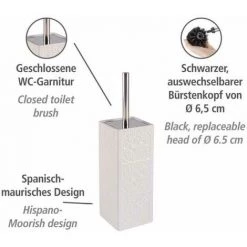 WENKO Brosse WC Céramique Cordoba, Brosse WC Silicone, Brosse WC Noire, Céramique, 35x9,5x9,5cm, Blanc 5 WENKO Brosse WC Céramique Cordoba, Brosse WC Silicone, Brosse WC Noire, Céramique, 35x9,5x9,5cm, Blanc -WENKO Soldes 6578418 2