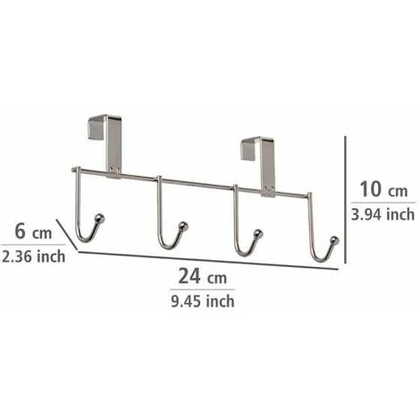WENKO Crochet Porte à Suspendre, 4 Crochets Porte Serviette, Torchon - Chromé 5 WENKO Crochet Porte à Suspendre, 4 Crochets Porte Serviette, Torchon - Chromé – Image 3