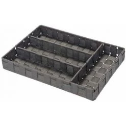 WENKO Range Couvert Tiroir Adria, Rangement Couverts Tiroir Cuisine 4 Compartiments, Plastique, 36x4,5x26 Cm, Gris - Gris