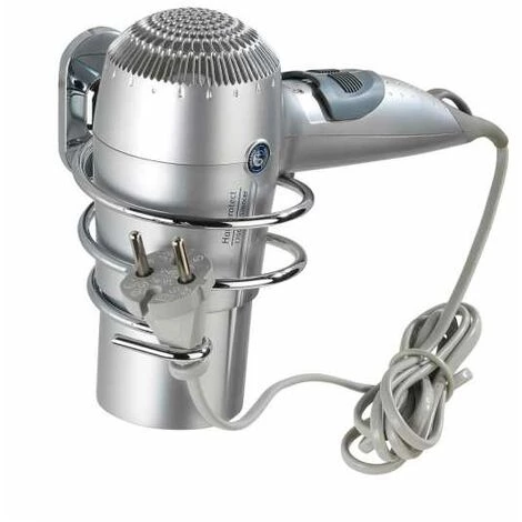 WENKO Porte Sèche Cheveux Mural Puerto Rico, Support Sèche Cheveux Mural Power-Loc® Fixation Sans Perçage, Zinc, 10x9x14 Cm, Brillant - Chromé 4 WENKO Porte Sèche Cheveux Mural Puerto Rico, Support Sèche Cheveux Mural Power-Loc® Fixation Sans Perçage, Zinc, 10x9x14 Cm, Brillant - Chromé – Image 2