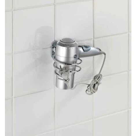 WENKO Porte Sèche Cheveux Mural Puerto Rico, Support Sèche Cheveux Mural Power-Loc® Fixation Sans Perçage, Zinc, 10x9x14 Cm, Brillant - Chromé 5 WENKO Porte Sèche Cheveux Mural Puerto Rico, Support Sèche Cheveux Mural Power-Loc® Fixation Sans Perçage, Zinc, 10x9x14 Cm, Brillant - Chromé – Image 3