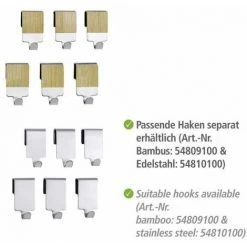 WENKO Barre De Crédence Cuisine Premium Porte Ustensiles De Cuisine Mural Avec 8 Crochets En Acier Inox, Métal - Bambou, 60x4x2,5 Cm, Argent - Marron 11 WENKO Barre De Crédence Cuisine Premium Porte Ustensiles De Cuisine Mural Avec 8 Crochets En Acier Inox, Métal - Bambou, 60x4x2,5 Cm, Argent - Marron -WENKO Soldes 6578440 5