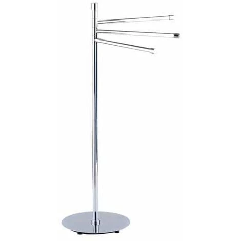 WENKO Porte Serviette Sur Pied Salle De Bain, Roma, 3 Barres Porte Serviette, Acier, 25x25x82 Cm, Chromé - Chromé 3 WENKO Porte Serviette Sur Pied Salle De Bain, Roma, 3 Barres Porte Serviette, Acier, 25x25x82 Cm, Chromé - Chromé