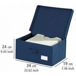 WENKO Boîte De Rangement Tissu, Air S, 34 X 19 X 24 Cm - Bleu 11 WENKO Boîte De Rangement Tissu, Air S, 34 X 19 X 24 Cm - Bleu -WENKO Soldes 6578458 5