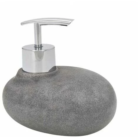 WENKO Distributeur Savon Liquide, Pebble Stone Effet "rocher", Capacité 240 Ml, Polyrésine, 11,8x10,4x9,7 Cm, Gris - Gris 3 WENKO Distributeur Savon Liquide, Pebble Stone Effet "rocher", Capacité 240 Ml, Polyrésine, 11,8x10,4x9,7 Cm, Gris - Gris