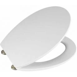 WENKO Abattant WC Avec Frein De Chute Premium Mora, Abattant WC Clipsable Avec Fixation Acier Inox, Duroplast, 37x44,5 Cm, Blanc - Blanc -WENKO Soldes 6578475 3