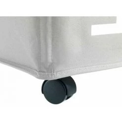 WENKO Panier à Linge Quadro "Laundry", Panier à Linge à Roulettes Et Poignée De Transport, Capacité 79L, Polyester, 140x60x33 Cm, Gris - Beige - Gris - Taupe -WENKO Soldes 6578478 5