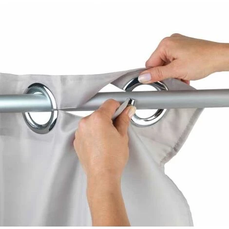 WENKO Rideau De Douche Comfort Flex, Rideau De Douche 180x200 Cm, Lavable En Machine Et Imperméable à L'eau, 10 Anneaux Rideau De Douche Intégrés, 100% Polyester, 180x200 Cm, Taupe - Gris - Taupe 6 WENKO Rideau De Douche Comfort Flex, Rideau De Douche 180x200 Cm, Lavable En Machine Et Imperméable à L'eau, 10 Anneaux Rideau De Douche Intégrés, 100% Polyester, 180x200 Cm, Taupe - Gris - Taupe – Image 4