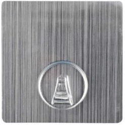 WENKO Static-Loc® Crochet Mural Uno Square - Argent Mat