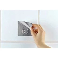 WENKO Static-Loc® Crochet Mural Uno Square - Argent Mat -WENKO Soldes 6578499 5