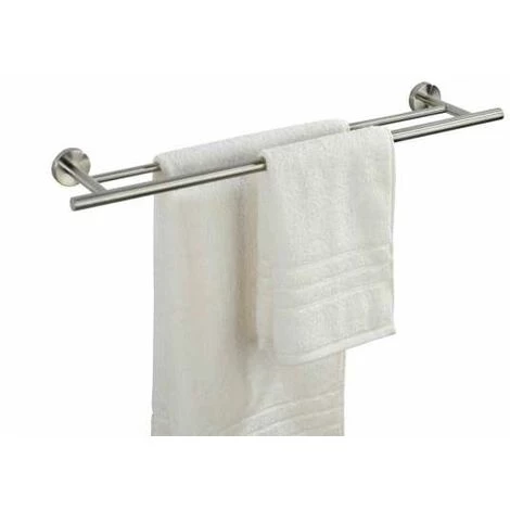 WENKO Porte Serviette Salle De Bain Mural, 2 Barres Porte Serviettes Duo Bosio, Acier Inox, 60x5,5x14 Cm, Mat 4 WENKO Porte Serviette Salle De Bain Mural, 2 Barres Porte Serviettes Duo Bosio, Acier Inox, 60x5,5x14 Cm, Mat – Image 2
