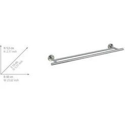 WENKO Porte Serviette Salle De Bain Mural, 2 Barres Porte Serviettes Duo Bosio, Acier Inox, 60x5,5x14 Cm, Mat 10 WENKO Porte Serviette Salle De Bain Mural, 2 Barres Porte Serviettes Duo Bosio, Acier Inox, 60x5,5x14 Cm, Mat -WENKO Soldes 6578528 4