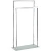 WENKO Porte Serviettes Salle De Bain Sur Pied Style, 2 Barres Porte Serviette, Acier Inox Et Base En Verre Trempé Mat, 46x82x20 Cm, Brillant 2 WENKO Porte Serviettes Salle De Bain Sur Pied Style, 2 Barres Porte Serviette, Acier Inox Et Base En Verre Trempé Mat, 46x82x20 Cm, Brillant -WENKO Soldes 6578529 1