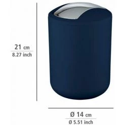 WENKO Mini Poubelle Salle De Bain, Poubelle à Couvercle Basculant Brasil, 2L, Plastique, 14x21x14 Cm, Bleu Foncé - Bleu - Bleu Foncé 9 WENKO Mini Poubelle Salle De Bain, Poubelle à Couvercle Basculant Brasil, 2L, Plastique, 14x21x14 Cm, Bleu Foncé - Bleu - Bleu Foncé -WENKO Soldes 6578540 3