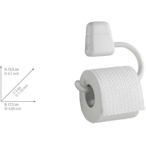 WENKO Porte Papier Toilette Mural, Dérouleur Papier Toilette Pure, Plastique, 17,5x15,5x3 Cm, Blanc - Blanc 5 WENKO Porte Papier Toilette Mural, Dérouleur Papier Toilette Pure, Plastique, 17,5x15,5x3 Cm, Blanc - Blanc – Image 3