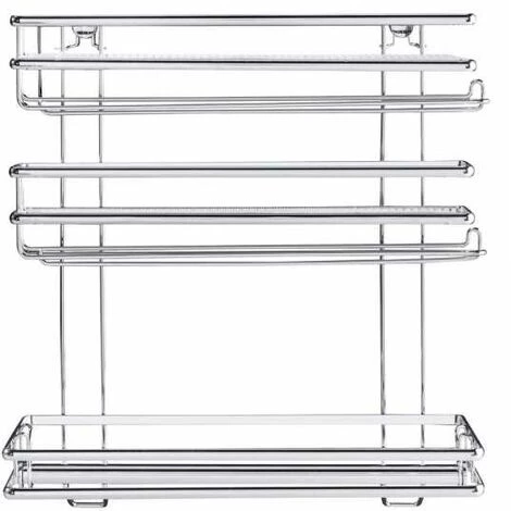 WENKO Distributeur Sopalin Mural Style 3en1, Distributeur Film Alimentaire, Papier Aluminium Et Dévidoir Essuie Tout Mural, Métal, 32x33x13 Cm, Argent 4 WENKO Distributeur Sopalin Mural Style 3en1, Distributeur Film Alimentaire, Papier Aluminium Et Dévidoir Essuie Tout Mural, Métal, 32x33x13 Cm, Argent – Image 2