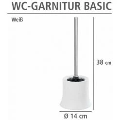 WENKO Brosse WC Basic, Brosse WC Noire, Excellent Rapport Qualité/Prix, Polypropylène, 14x38x14 Cm, Blanc - Blanc -WENKO Soldes 6578576 4