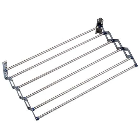 WENKO Séchoir Linge Mural, étendoir Mural Extensible, Usage Intérieur Et Extérieur, Longueur étendage 3,3m, Acier Inox, 70x12,5x11-35 Cm, Brillant 3 WENKO Séchoir Linge Mural, étendoir Mural Extensible, Usage Intérieur Et Extérieur, Longueur étendage 3,3m, Acier Inox, 70x12,5x11-35 Cm, Brillant