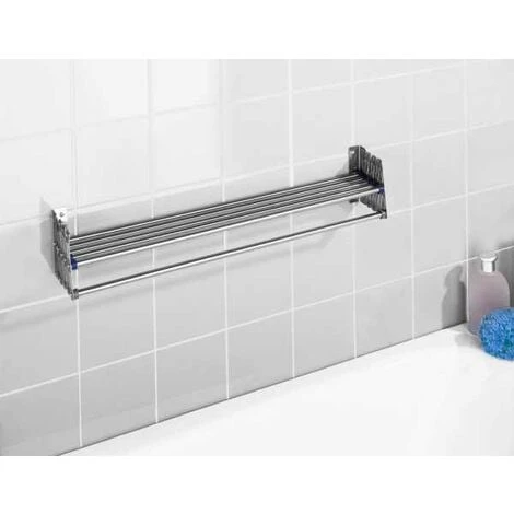 WENKO Séchoir Linge Mural, étendoir Mural Extensible, Usage Intérieur Et Extérieur, Longueur étendage 3,3m, Acier Inox, 70x12,5x11-35 Cm, Brillant 6 WENKO Séchoir Linge Mural, étendoir Mural Extensible, Usage Intérieur Et Extérieur, Longueur étendage 3,3m, Acier Inox, 70x12,5x11-35 Cm, Brillant – Image 4