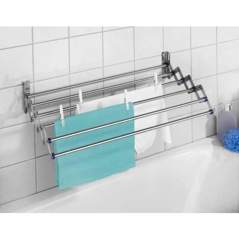 WENKO Séchoir Linge Mural, étendoir Mural Extensible, Usage Intérieur Et Extérieur, Longueur étendage 3,3m, Acier Inox, 70x12,5x11-35 Cm, Brillant 7 WENKO Séchoir Linge Mural, étendoir Mural Extensible, Usage Intérieur Et Extérieur, Longueur étendage 3,3m, Acier Inox, 70x12,5x11-35 Cm, Brillant – Image 5