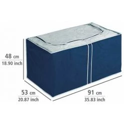 WENKO Housse Rangement Couette, 91 X 53 X 48 Cm, Air - Bleu 11 WENKO Housse Rangement Couette, 91 X 53 X 48 Cm, Air - Bleu -WENKO Soldes 6578621 5