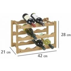 WENKO Range Bouteille, étagère à Vin, Casier à Bouteilles, Capacité 12 Bouteilles, Norway, Bois, 42x28x21 Cm, Marron - Marron - Noix -WENKO Soldes 6578622 4
