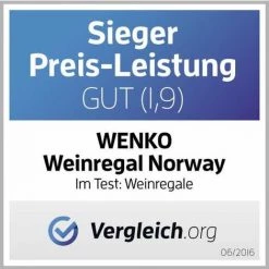 WENKO Range Bouteille, étagère à Vin, Casier à Bouteilles, Capacité 12 Bouteilles, Norway, Bois, 42x28x21 Cm, Marron - Marron - Noix -WENKO Soldes 6578622 5