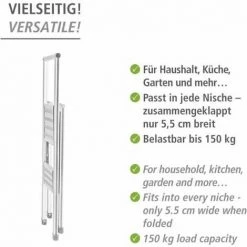 WENKO Escabeau 2 Marches, Escabeau Pliant Design En Blanc 10 WENKO Escabeau 2 Marches, Escabeau Pliant Design En Blanc -WENKO Soldes 6578643 4