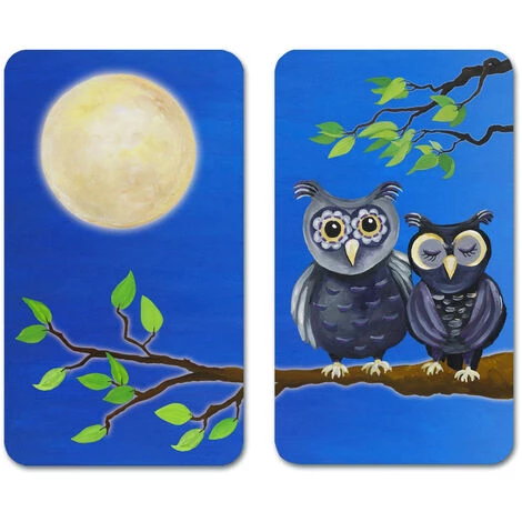 WENKO Protection Plaque De Cuisson, Couvre Plaque De Cuisson En Verre "Chouette", Lot De 2, Verre Trempé, 30x52 Cm, Multicolore 3 WENKO Protection Plaque De Cuisson, Couvre Plaque De Cuisson En Verre "Chouette", Lot De 2, Verre Trempé, 30x52 Cm, Multicolore
